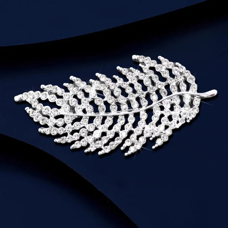 Peacock Feather Sunflower Brooch Set