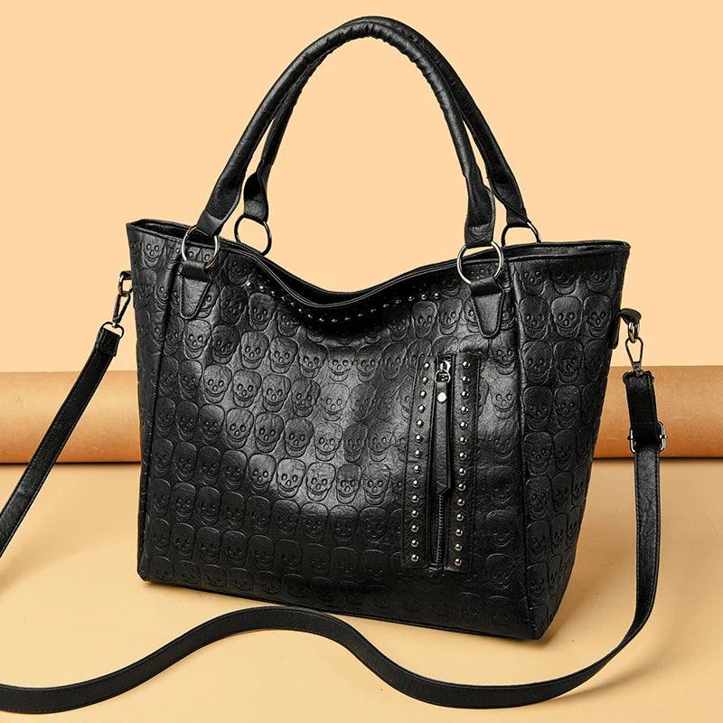 Punk Skull Studded PU Leather Bag