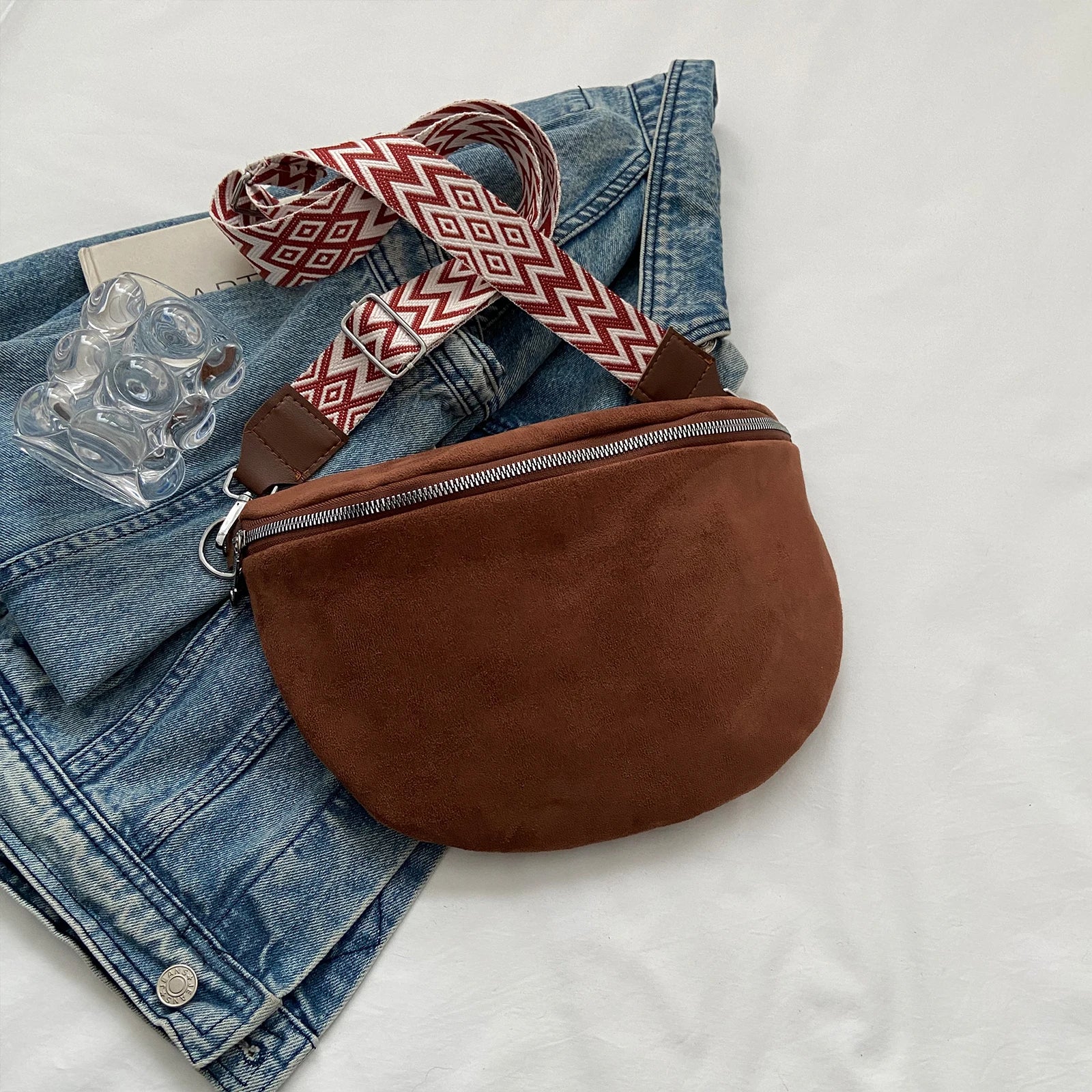 Women's Solid Sling Chest Crossbody Bag