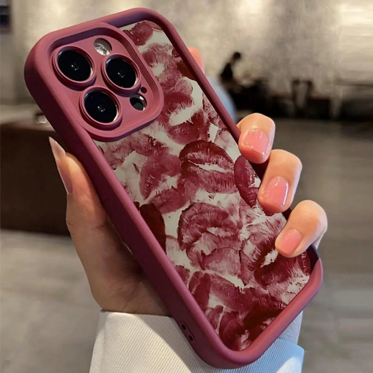 Lip Print Soft Case for iPhone 16 Pro Max