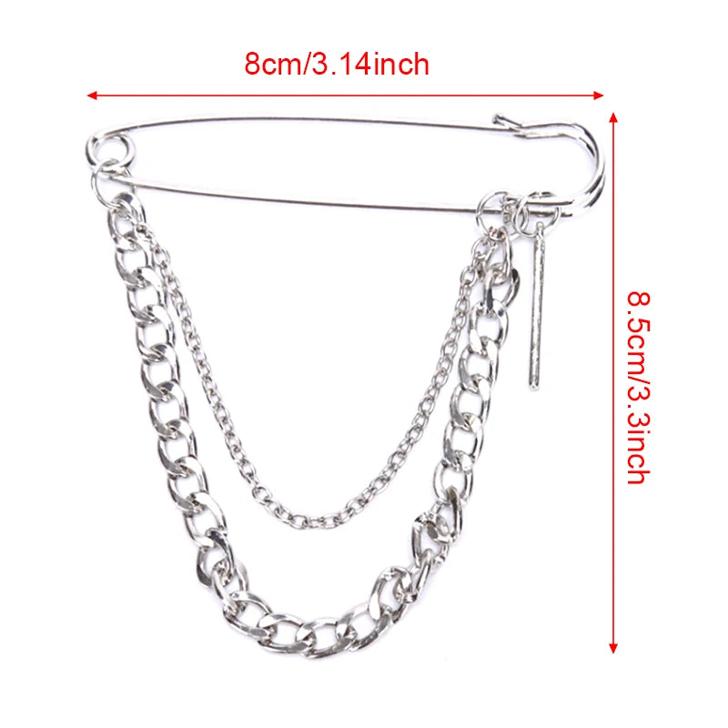 Unisex Classic Chain Pin Brooch