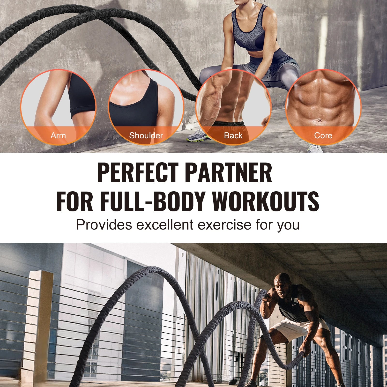 VEVOR Battle Rope mit Ankerhülse