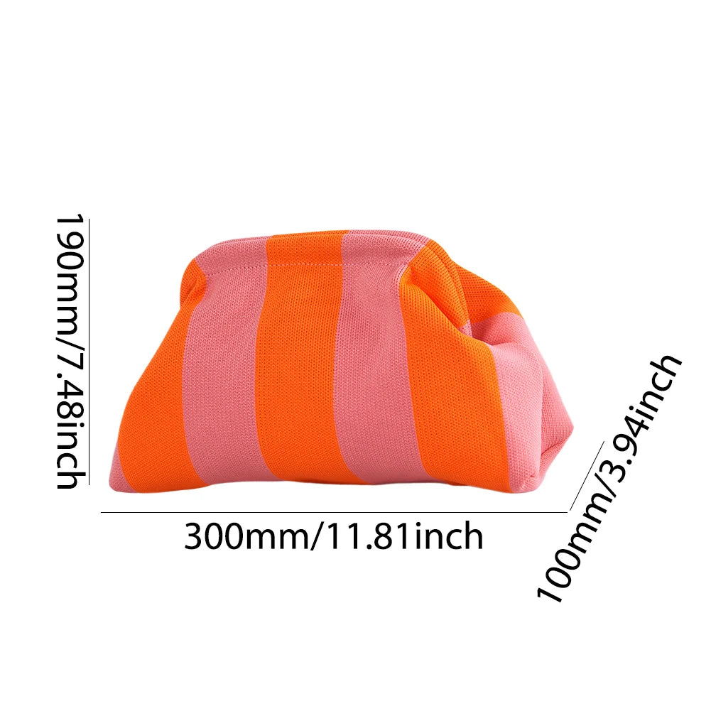 Colorblock Crochet Summer Clutch Bag