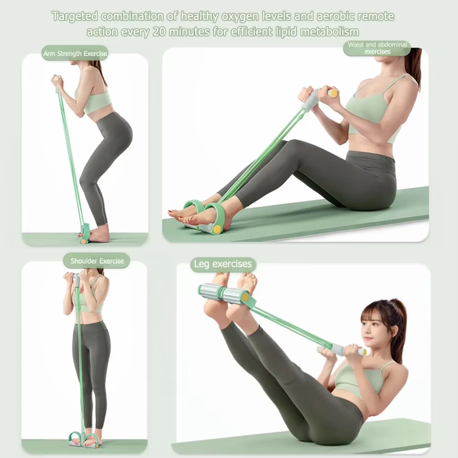 4-Tube Latex Pedal Resistance Bands