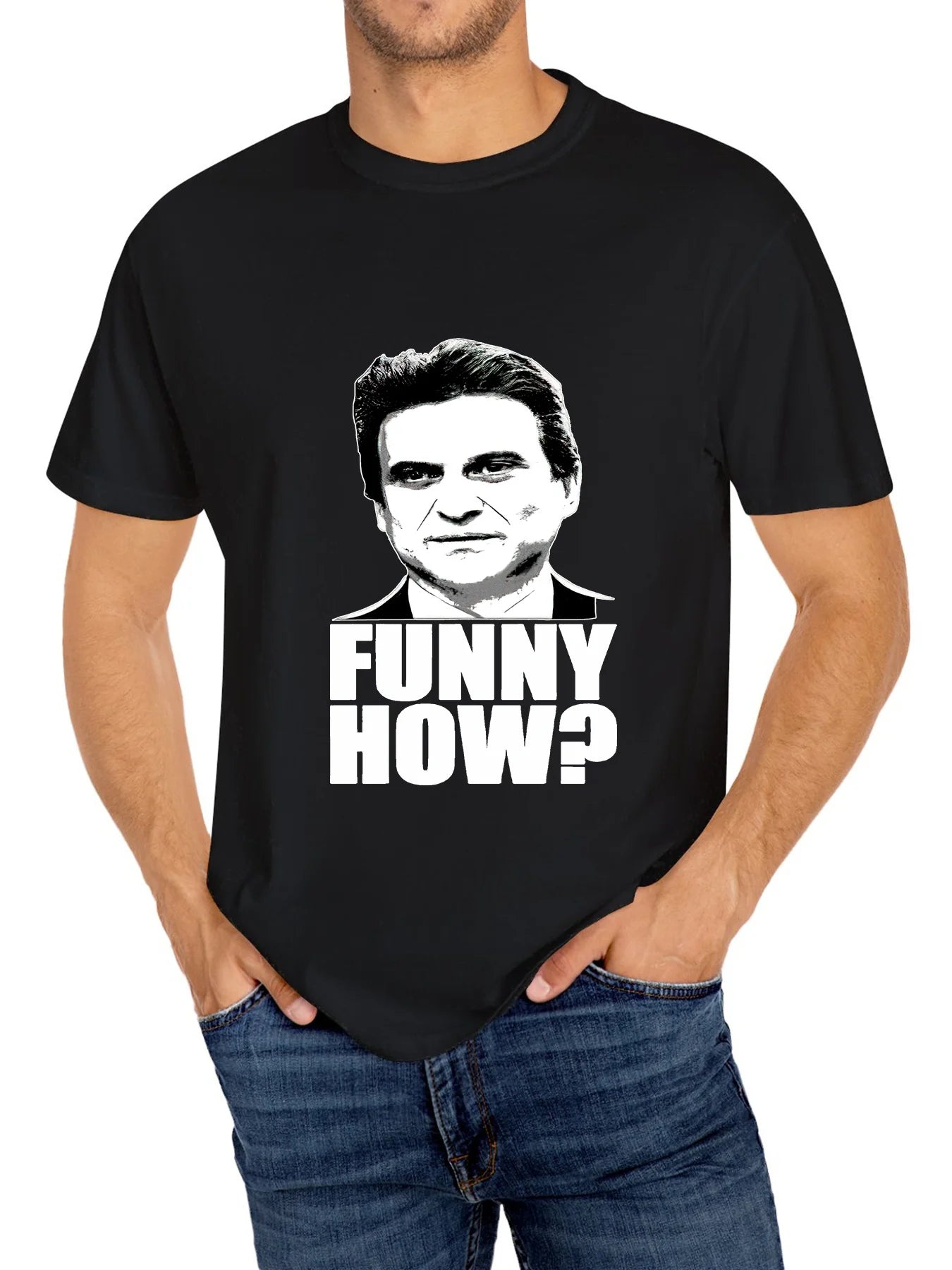 Schwarzes Freizeit-T-Shirt aus Baumwolle für Herren