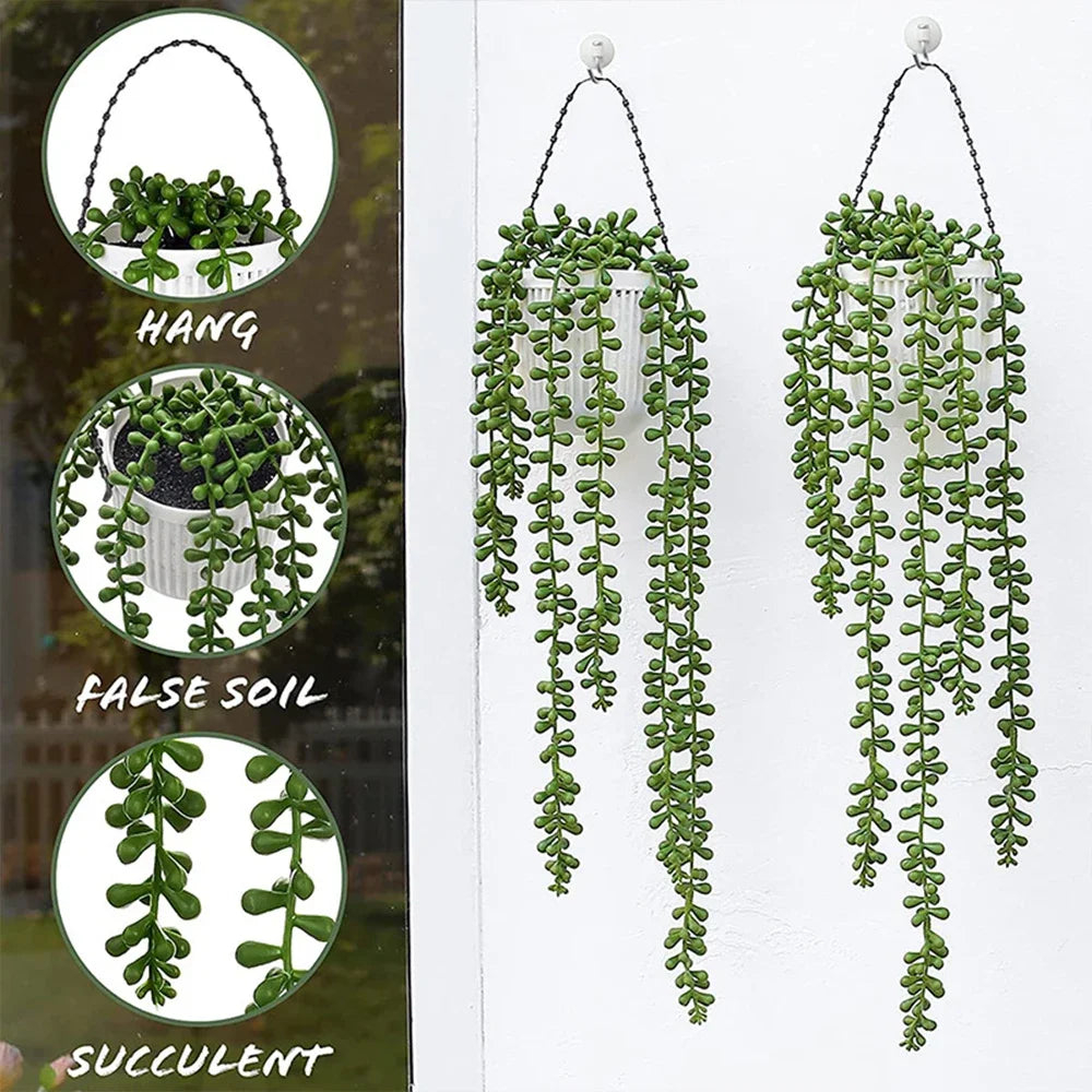 Hanging Faux Succulent Vine for Wall Decor