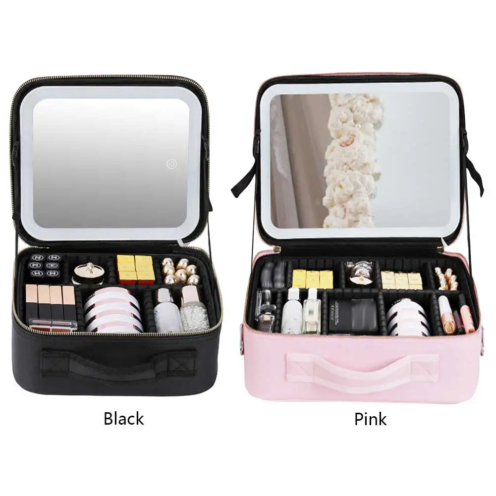 Smart LED Cosmetic Case with Mirror