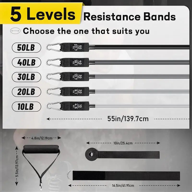 Anti-Slip Gym Resistance Bands Set