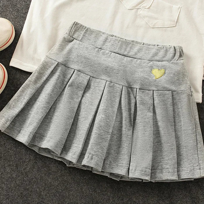 Girls Pleated Culottes with Shorts