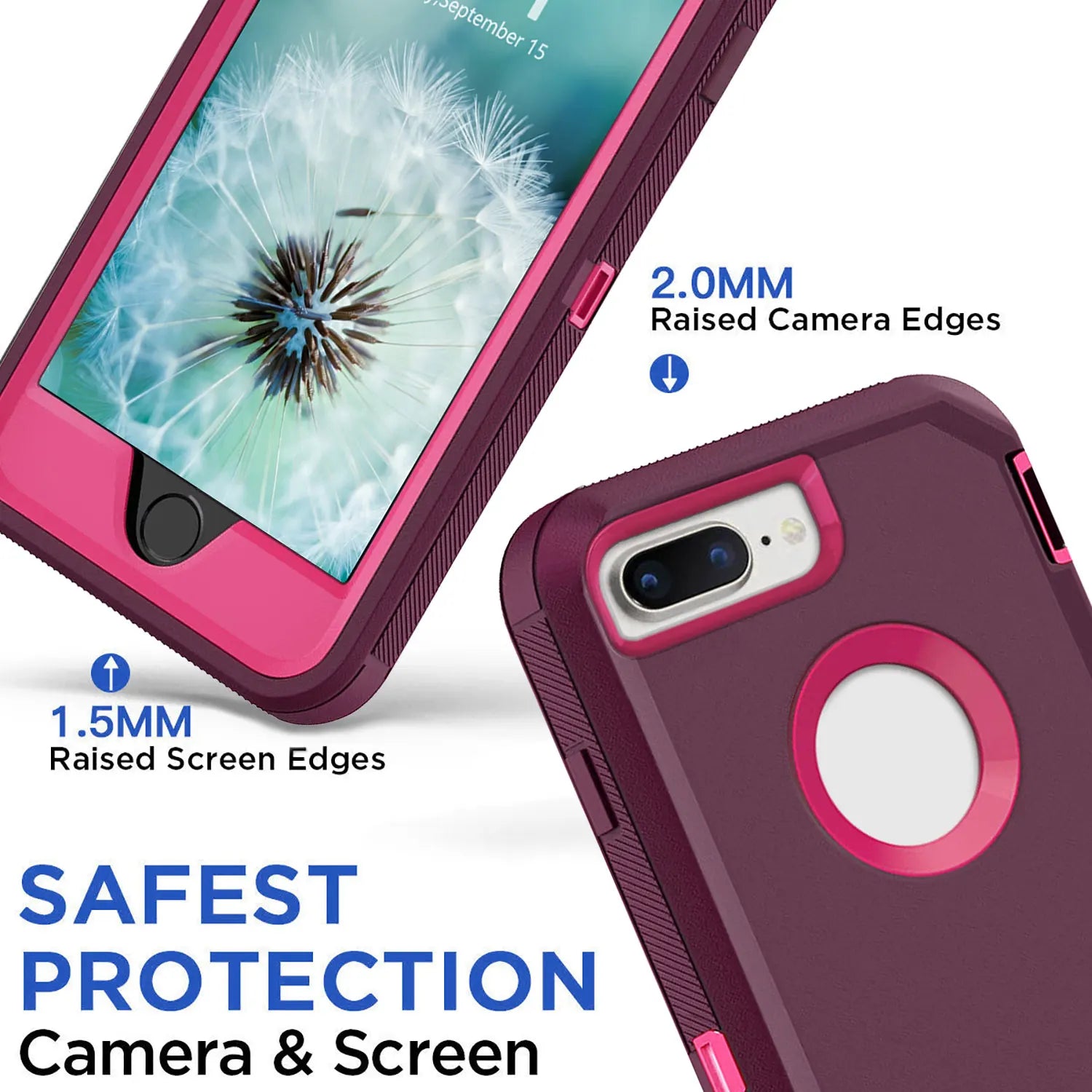 Dark Red Rugged for iPhone 8 Case