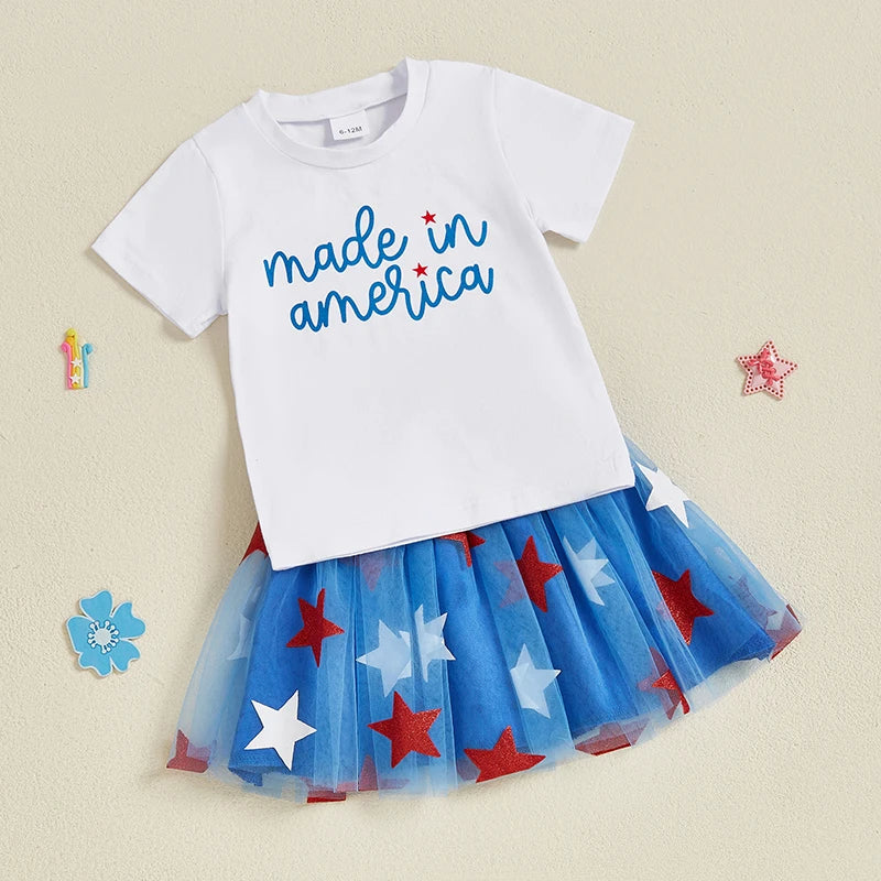 Outfit-Set für den 4. Juli für Kleinkinder, Mädchen