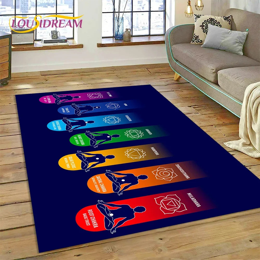 3D Rainbow Chakra Yoga Meditation Rug