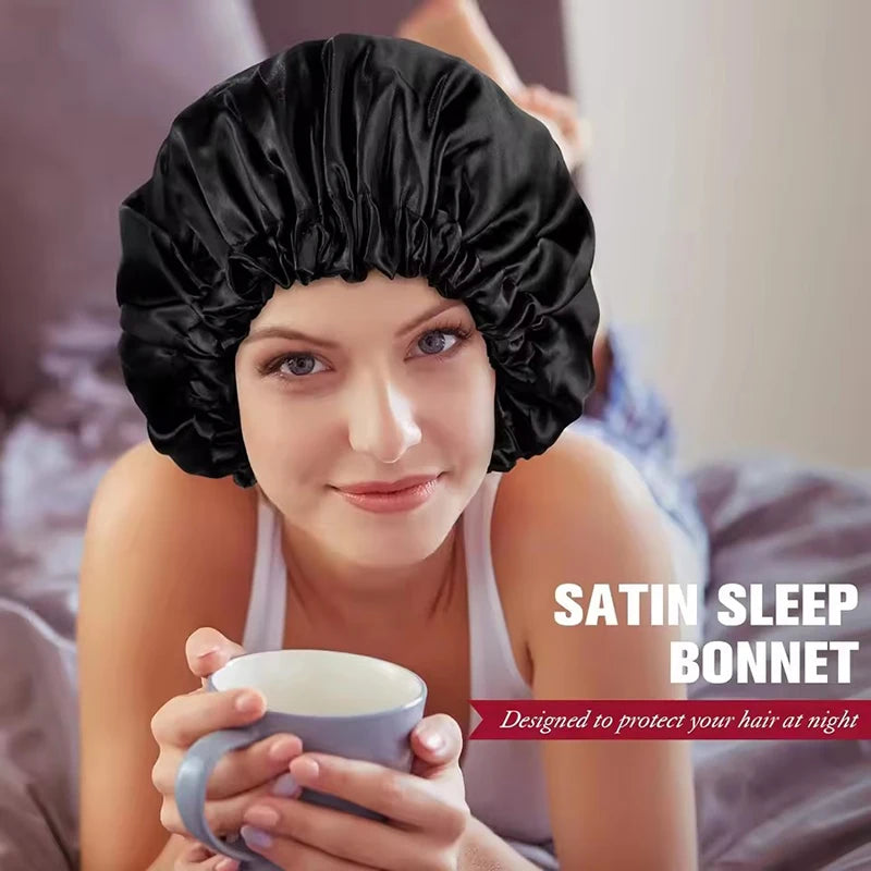Soft Silk Adjustable Sleep Hair Cap