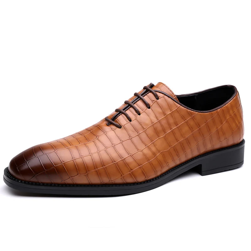 Luxuriöse Herren-Oxford-Schuhe aus Brogue-Leder