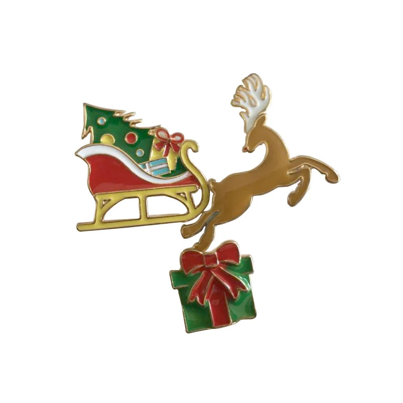 Christmas Santa Claus Rhinestone Brooch