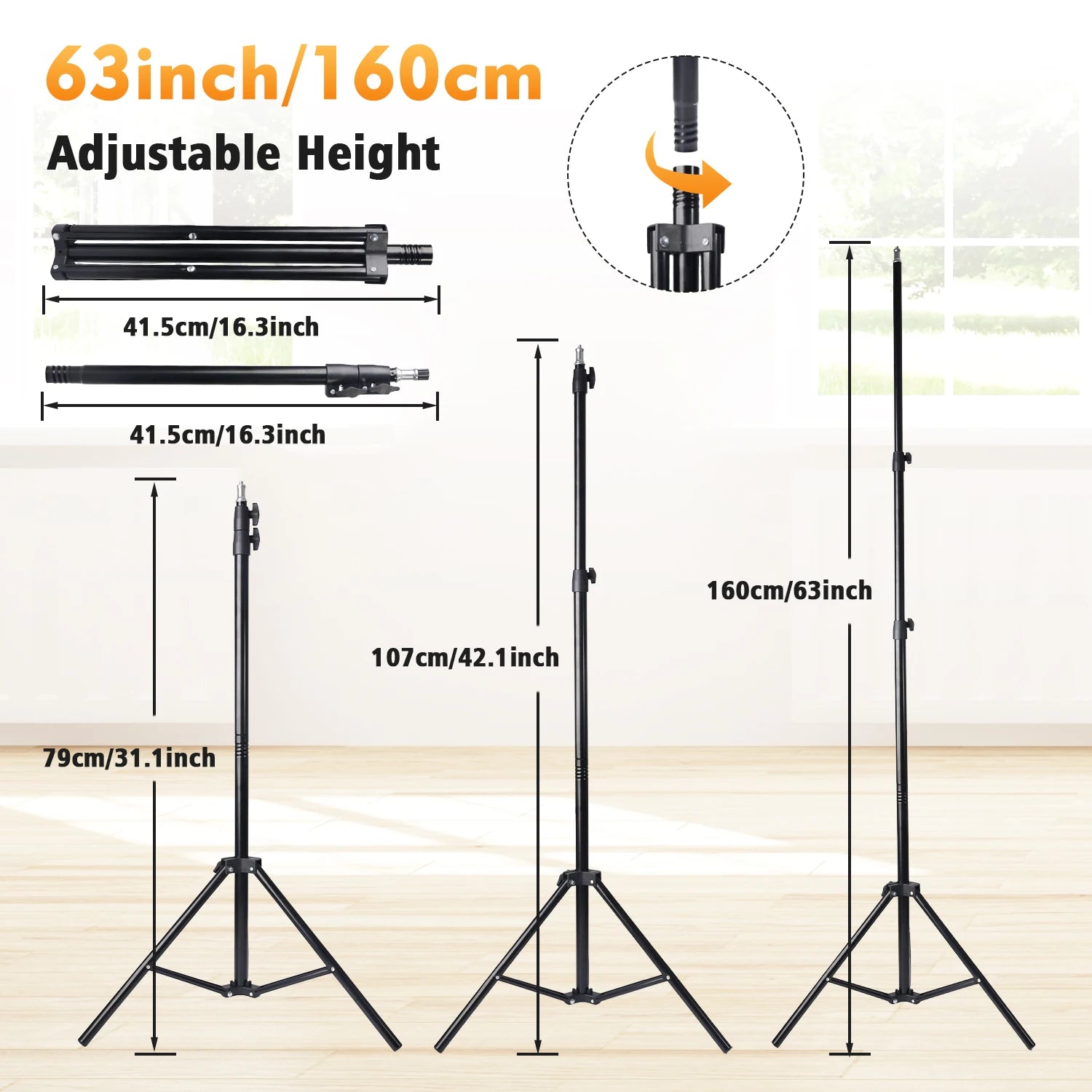 10'' LED-Ringlicht mit 160cm Stativ
