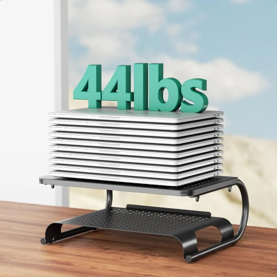 Metal Monitor Stand Riser with Shelf