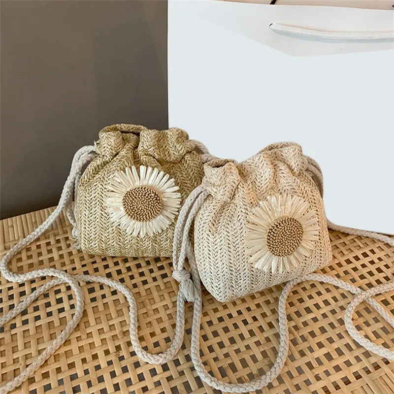 Woven Rattan Summer Straw Shoulder Bag
