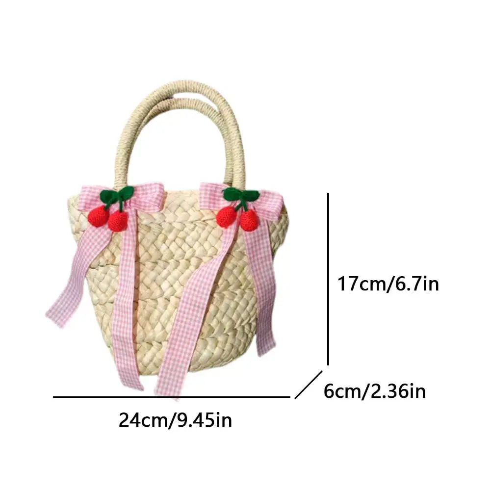 Straw Slouchy Tote Crossbody Handbag