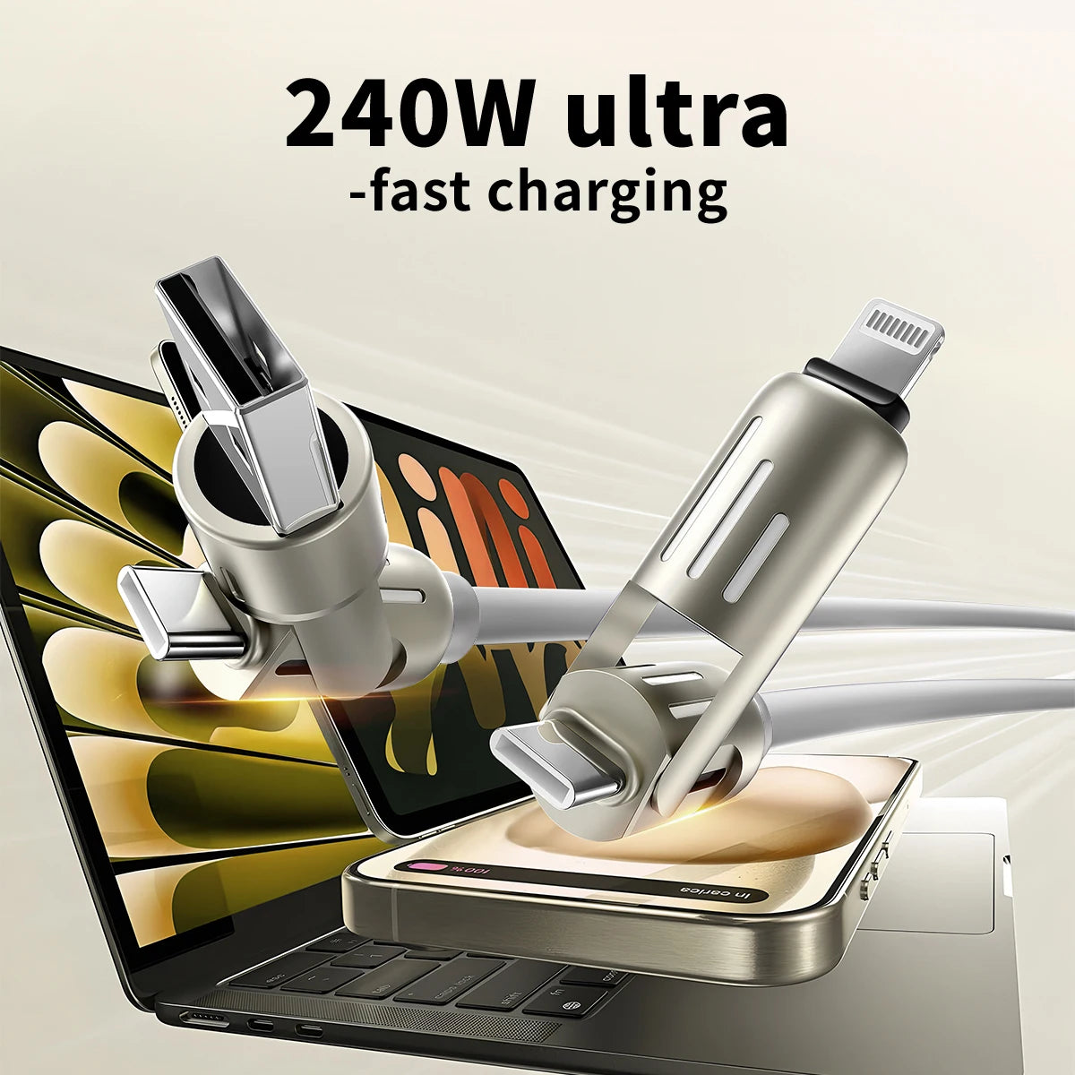 USB-C-auf-C-Silikonkabel mit Lichtern