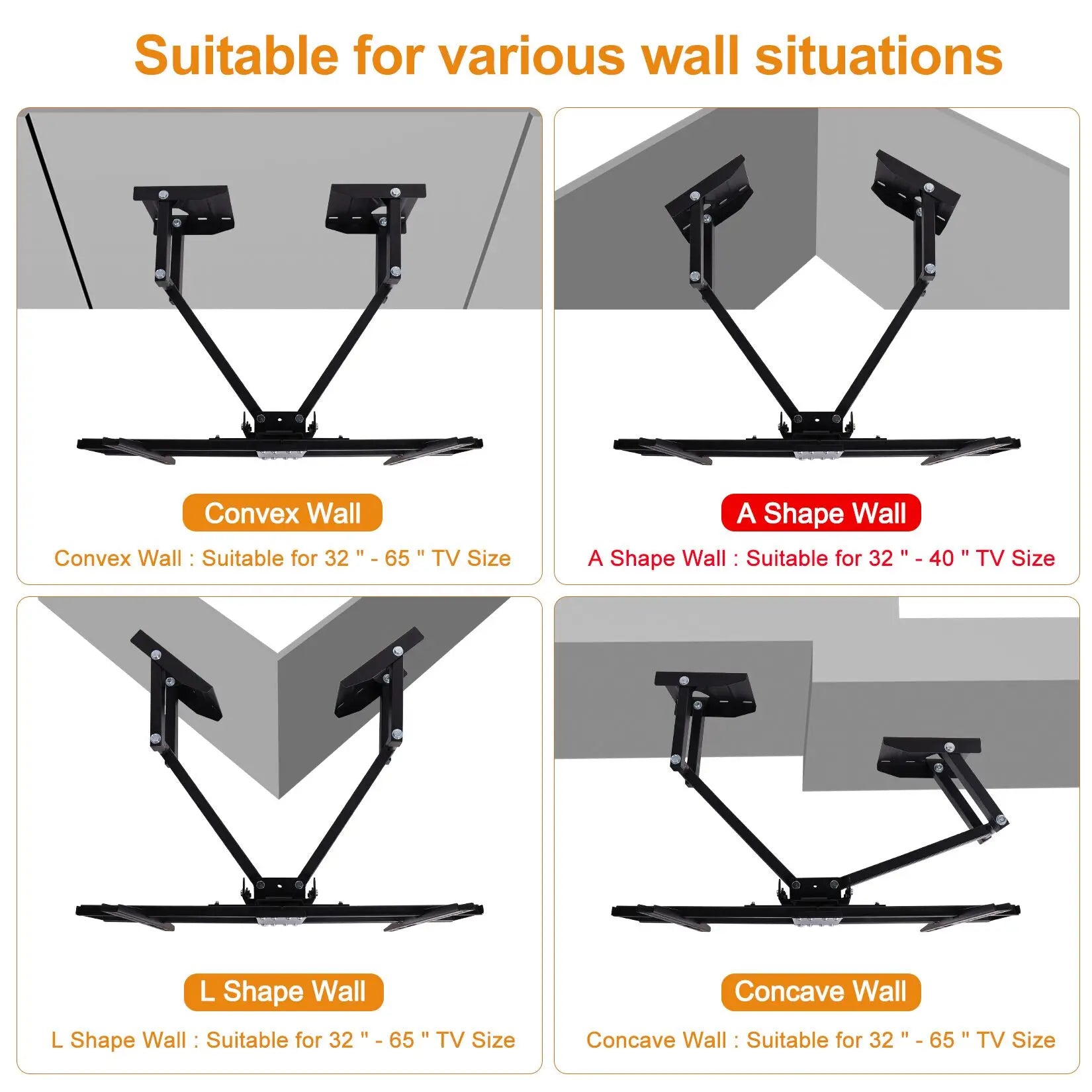 Corner Full Motion TV Wall Mount 32-65