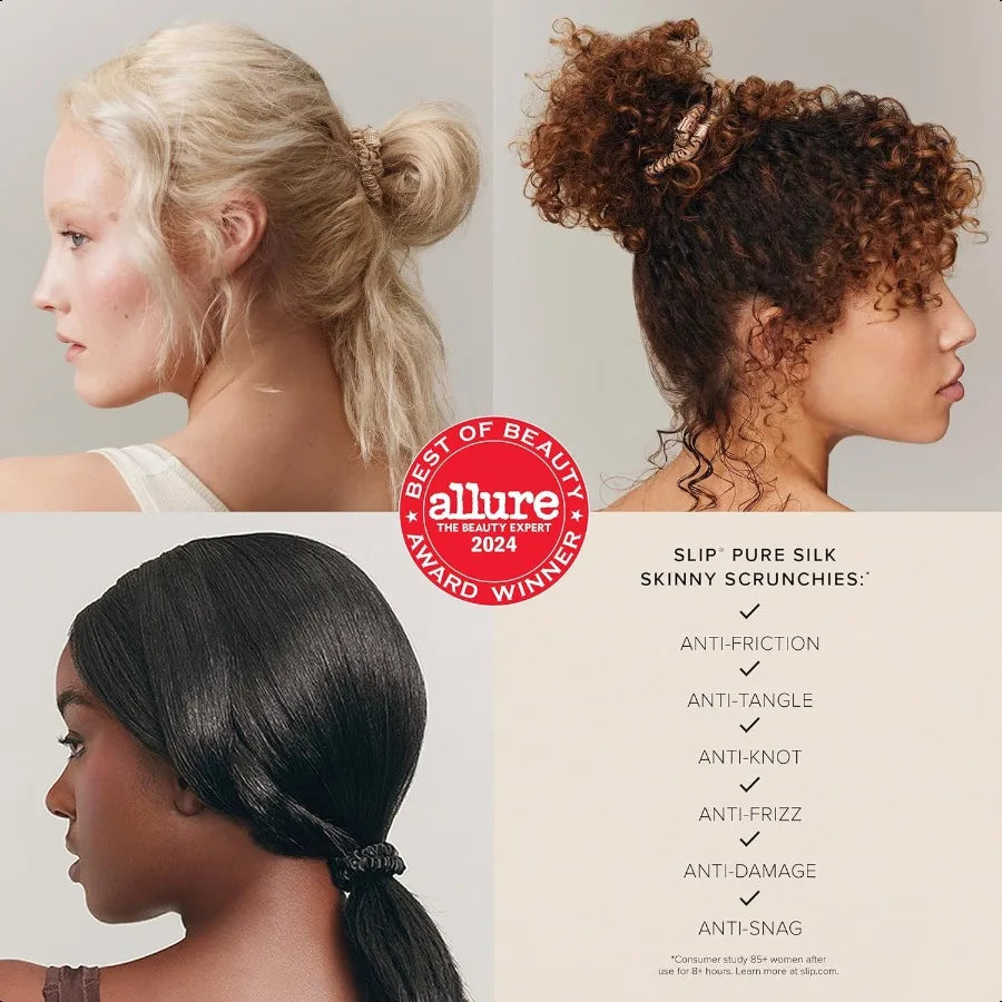 Exclusive Silk Skinny Scrunchies 3 Pack