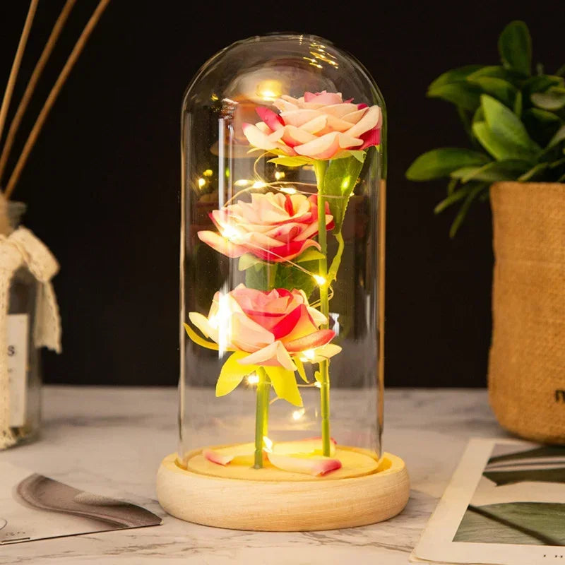 Rose Glass Dome Light-Up Gift Ornament