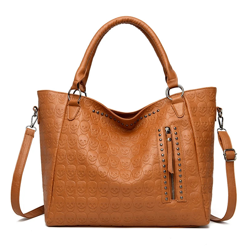 Punk Skull Studded PU Leather Bag
