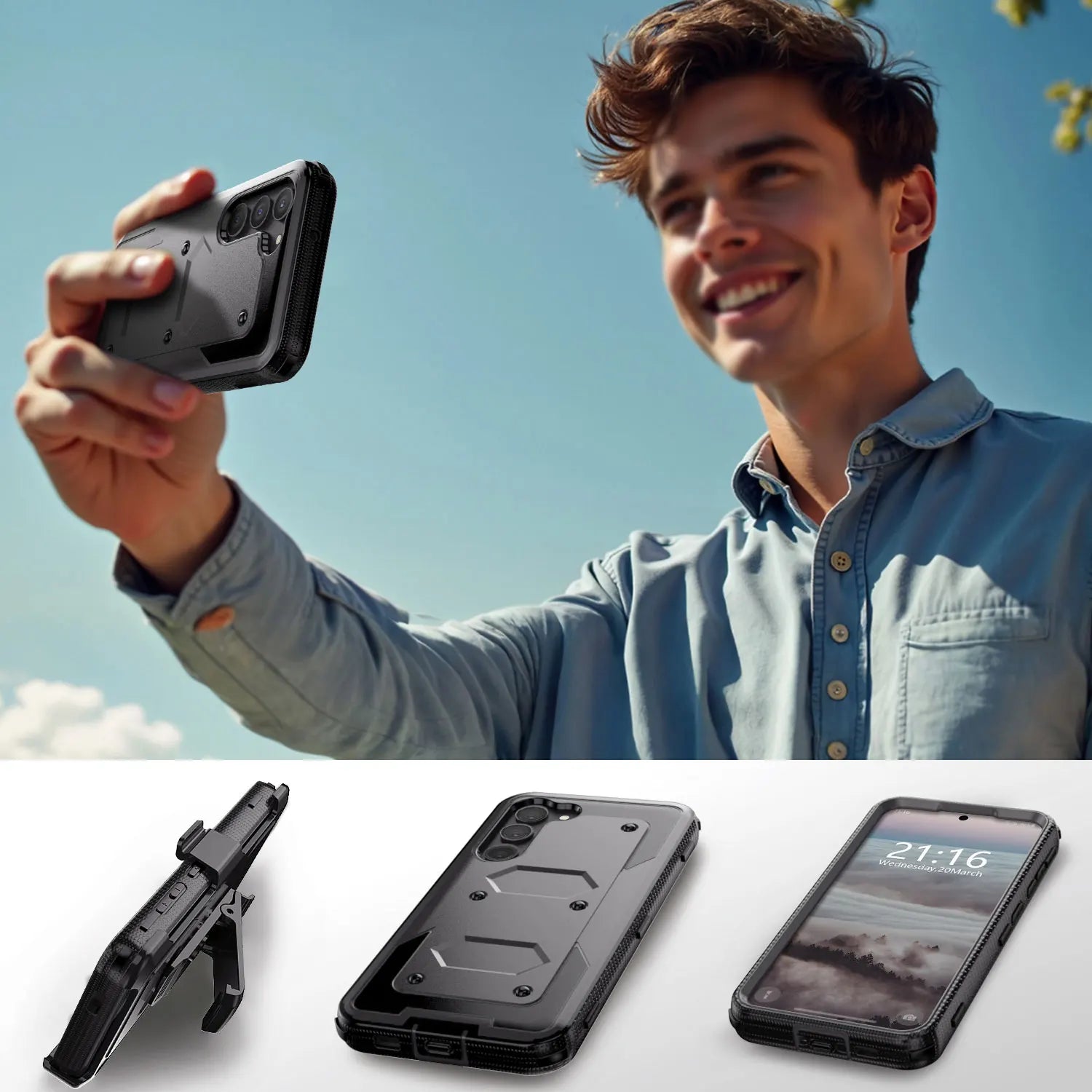 Galaxy S23 Rugged Case with Belt Clip