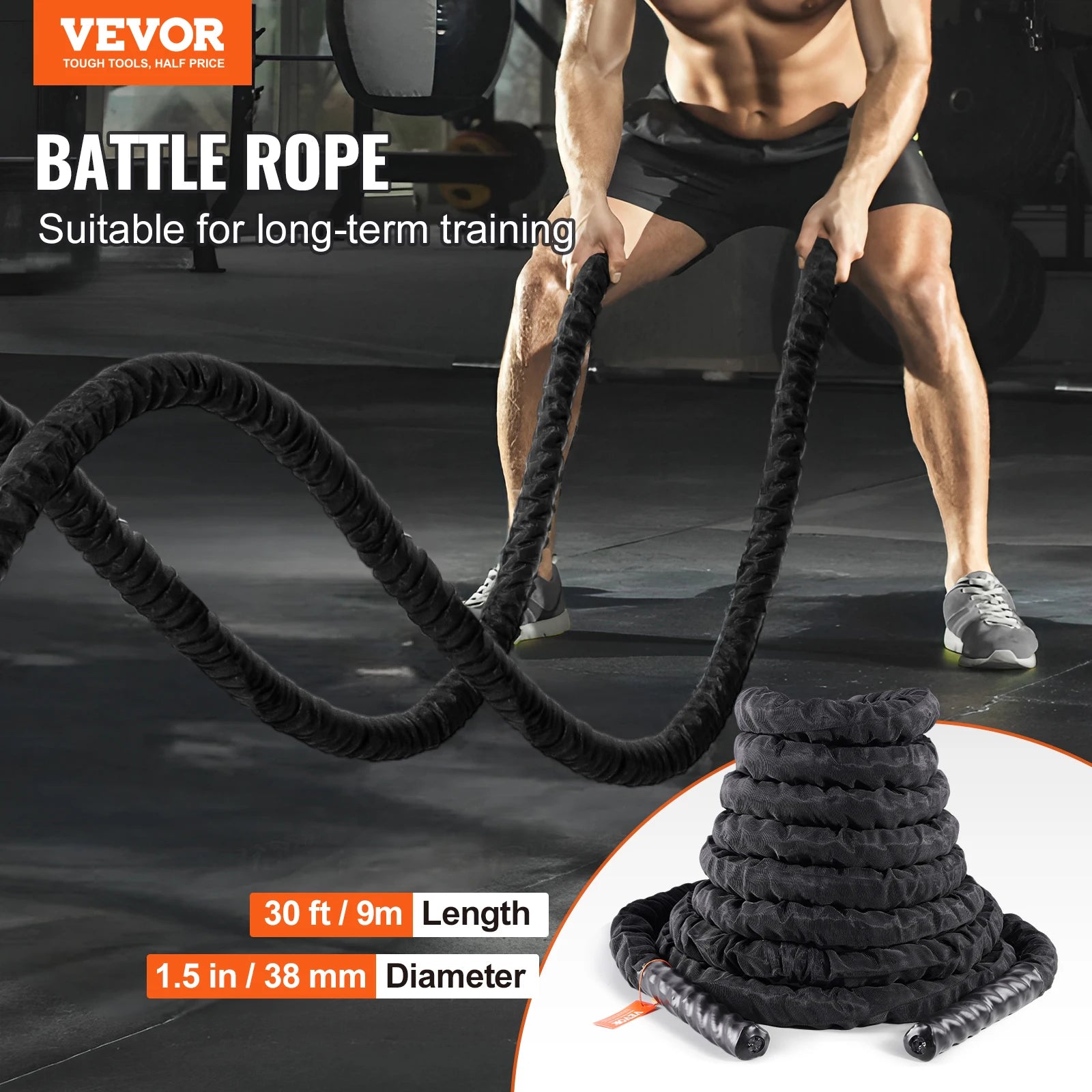 VEVOR Battle Rope mit Ankerhülse