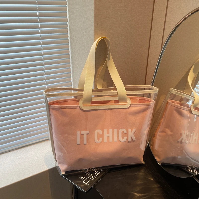 Preppy Transparent Jelly Tote Bag