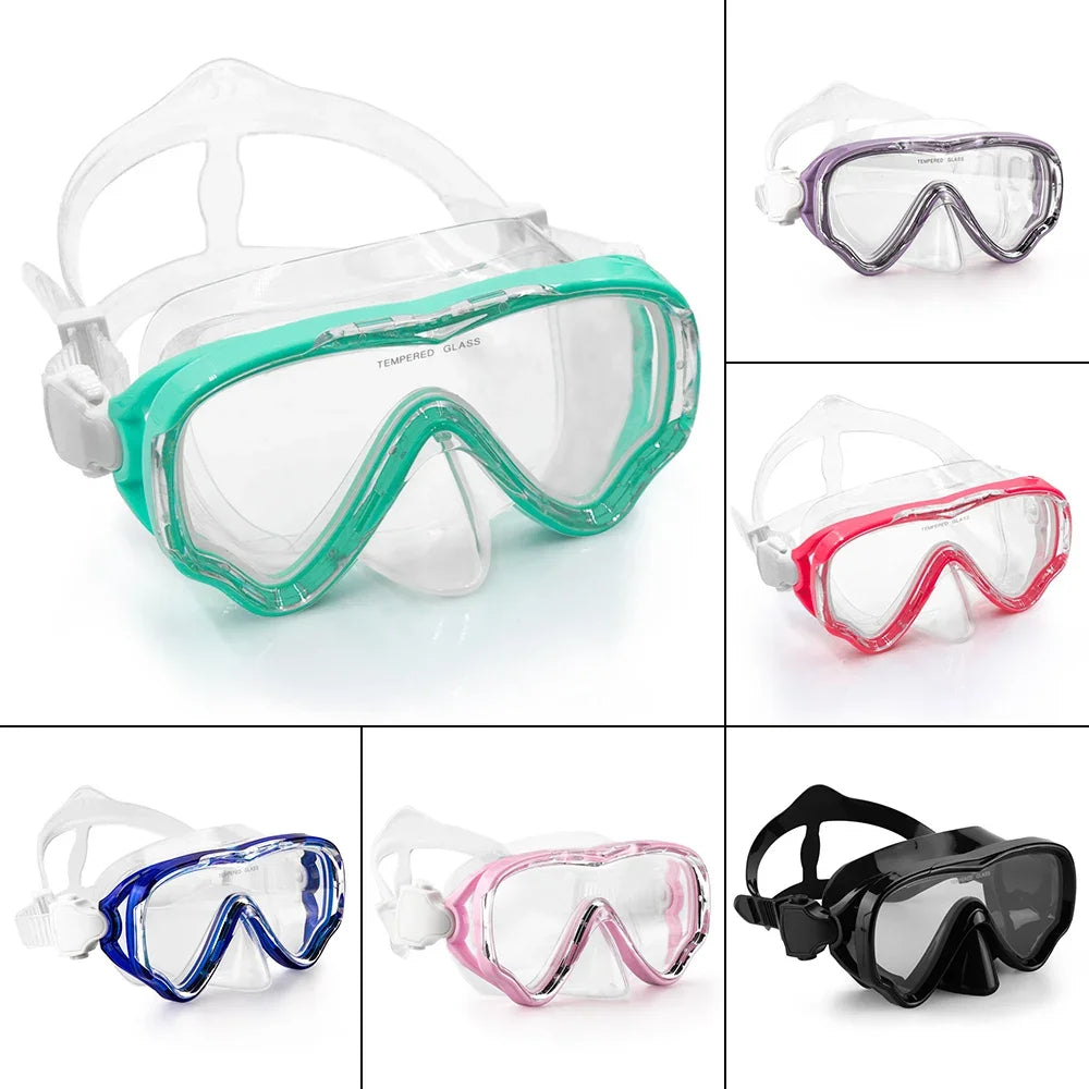 Schwimmbrille für Kinder mit großem Rahmen und Antibeschlag