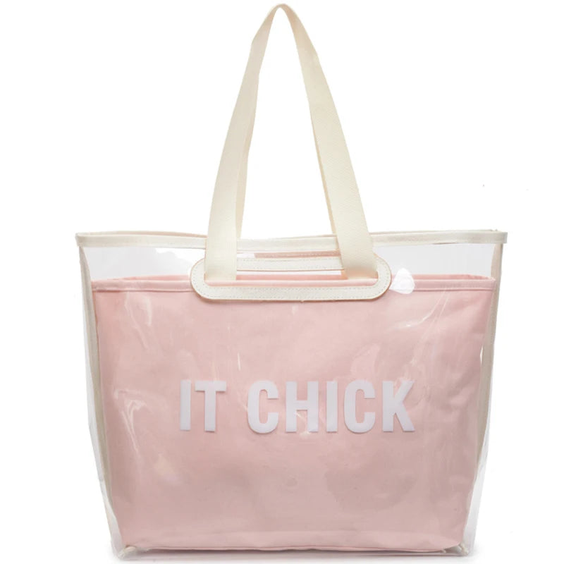 Preppy Transparent Jelly Tote Bag