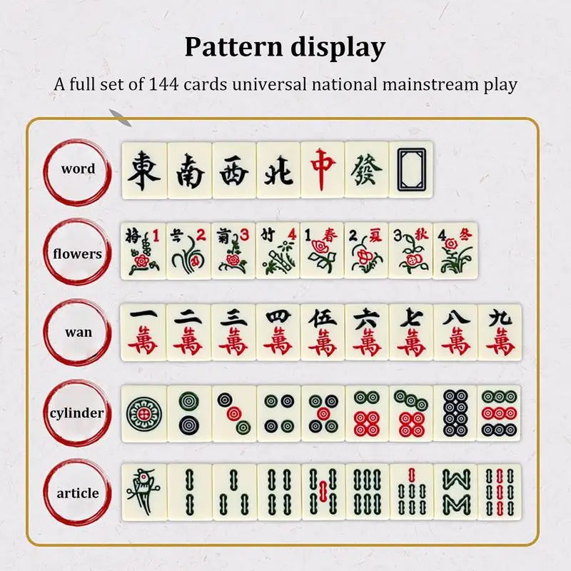Mini Chinese Mahjong Set – 144 Tiles