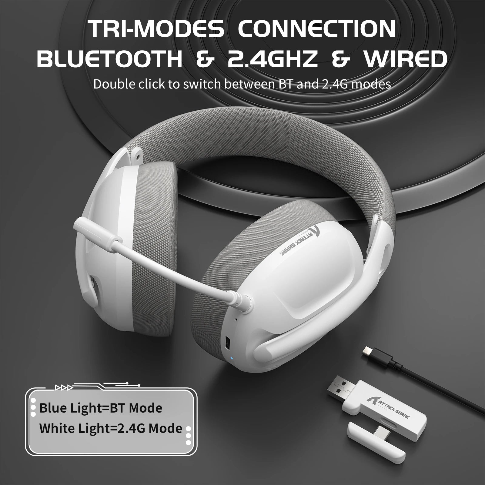 ATTACK SHARK L80 Tri-Mode Headset