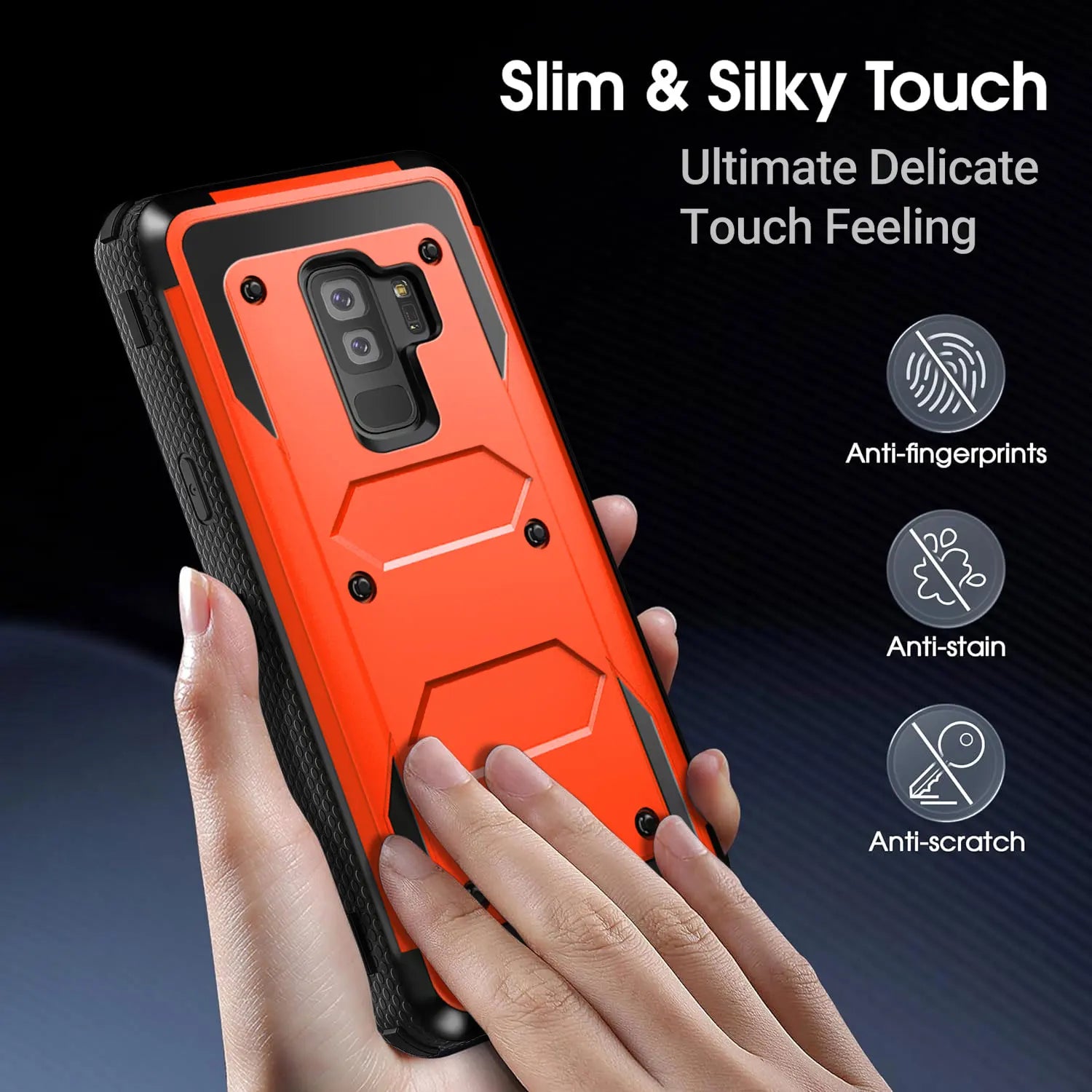 Galaxy S9 Plus Rugged Hybrid Case – Orange