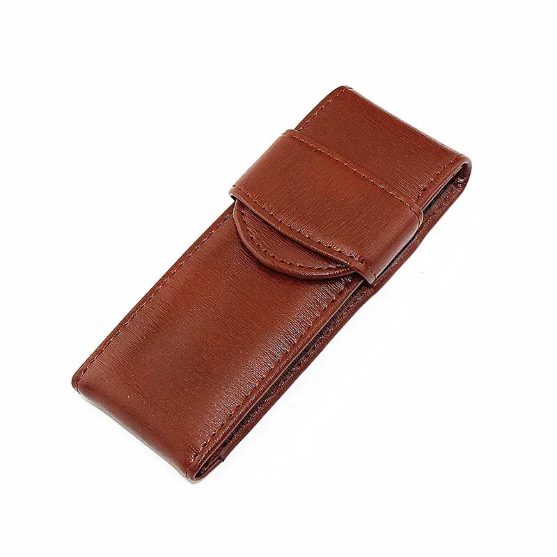 Leather Fountain Pen Case Cowhide Pouch