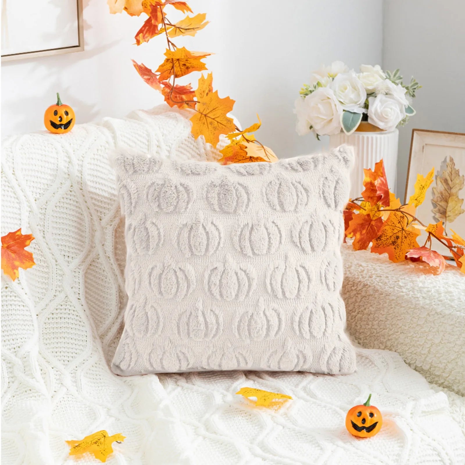 Pumpkin Halloween Plush Pillow Covers