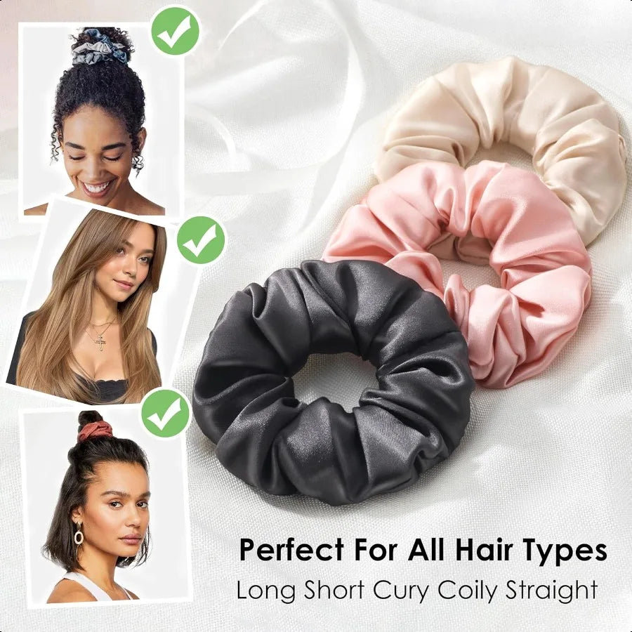 3-Pack Mulberry Silk Scrunchies 16 Momme