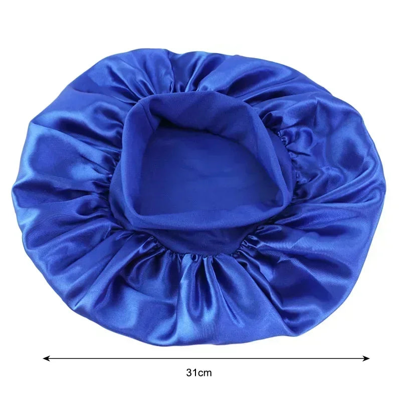 Satin Wide-Brim Silk Sleep Nightcap