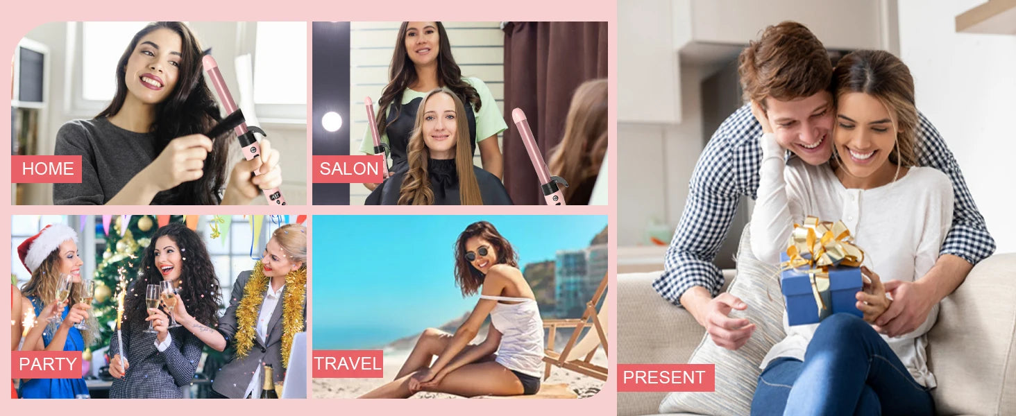 Ceramic Curling Wand Set with Barrels