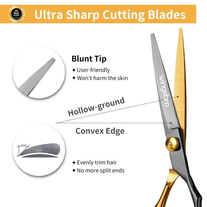 Wingsbro 6.5" Hair Scissors Shears Kit