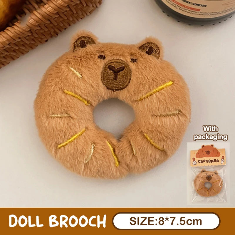 Bread Capybara Plush Doll Brooch