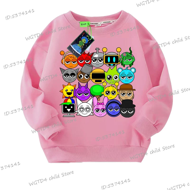Sprunki Incredibox Kids Cartoon Sweatshirt