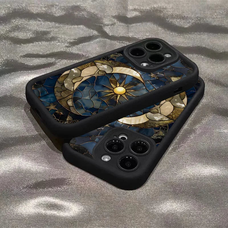 Aesthetic Sun & Moon Glass Silicone Case