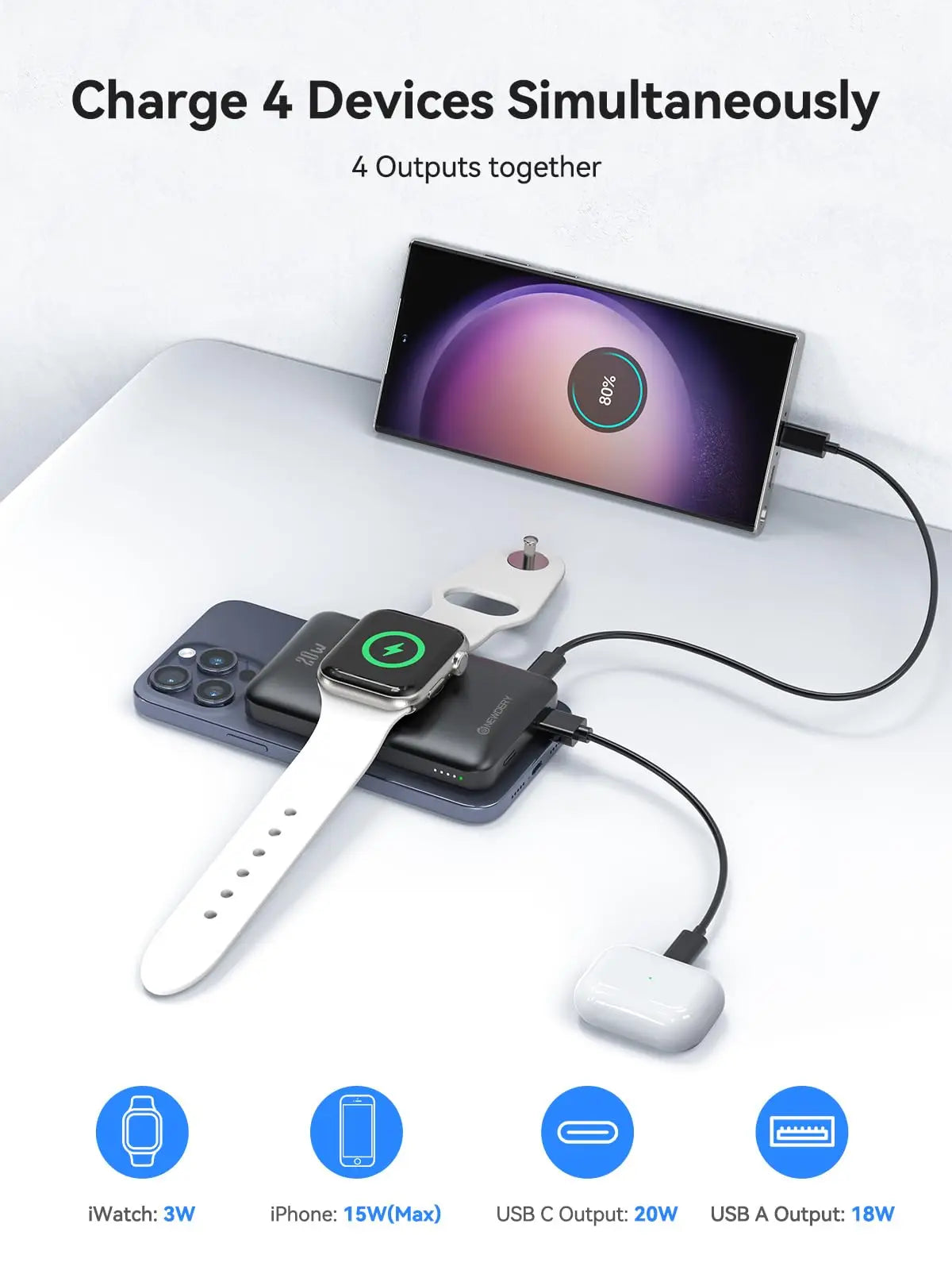 NEWDERY 10000 mAh magnetische Powerbank