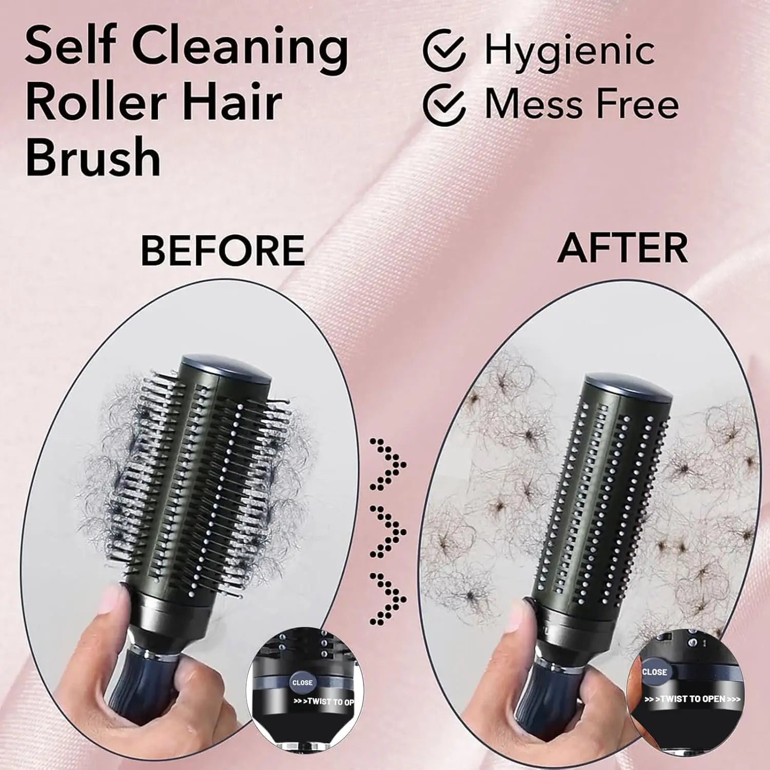 Self Cleaning Retractable Hair Brush