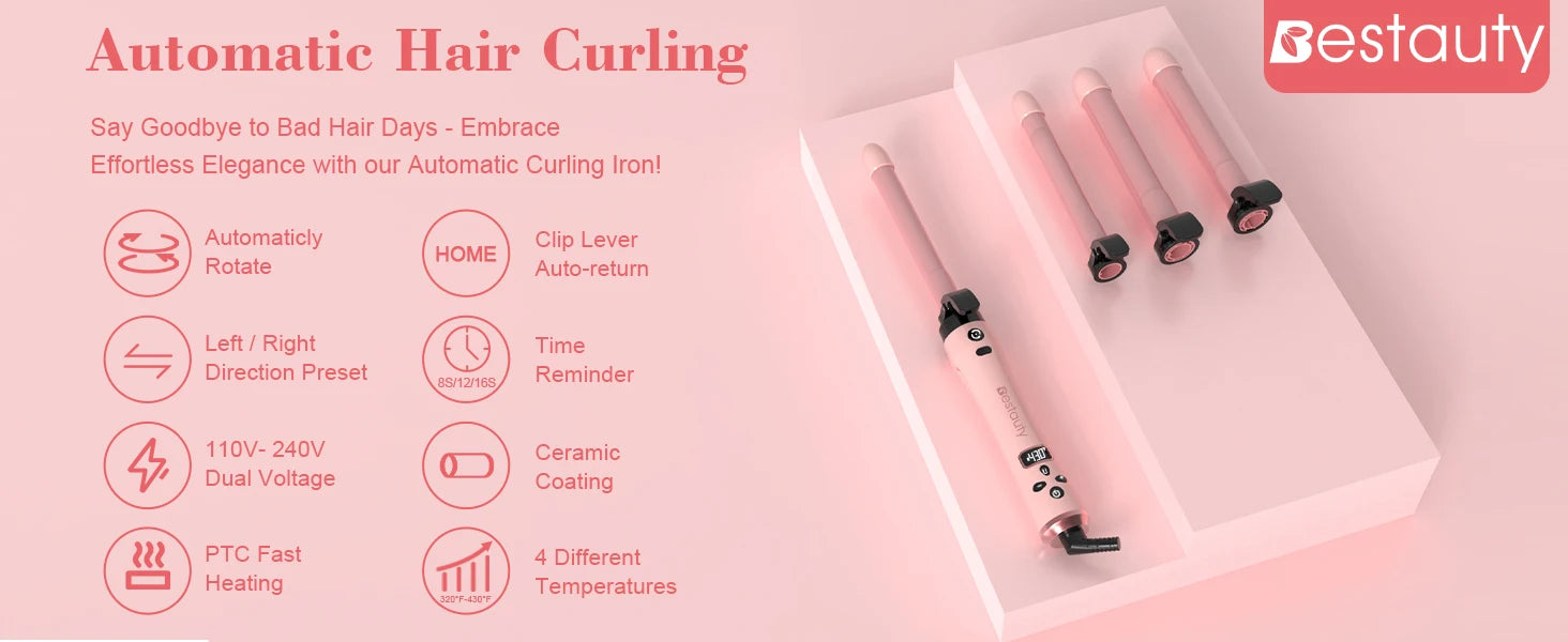 Ceramic Curling Wand Set with Barrels