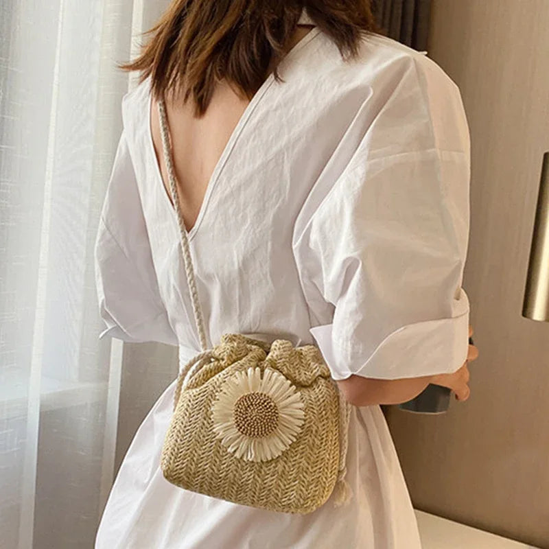 Woven Rattan Summer Straw Shoulder Bag