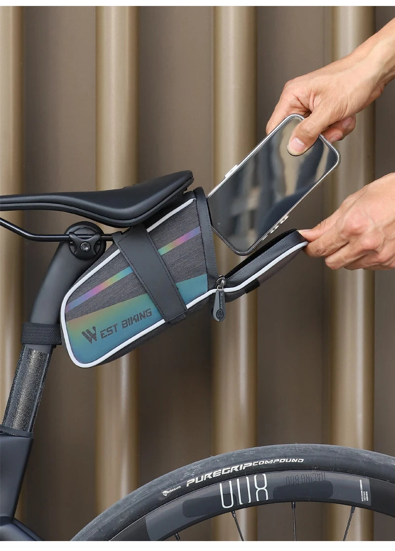 WEST BIKING Reflective Bike Saddle Bag